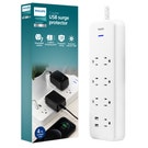 Philips 7-Outlet 2-USB 4ft. Surge Protector with Adapter-Spaced Outlets, White 